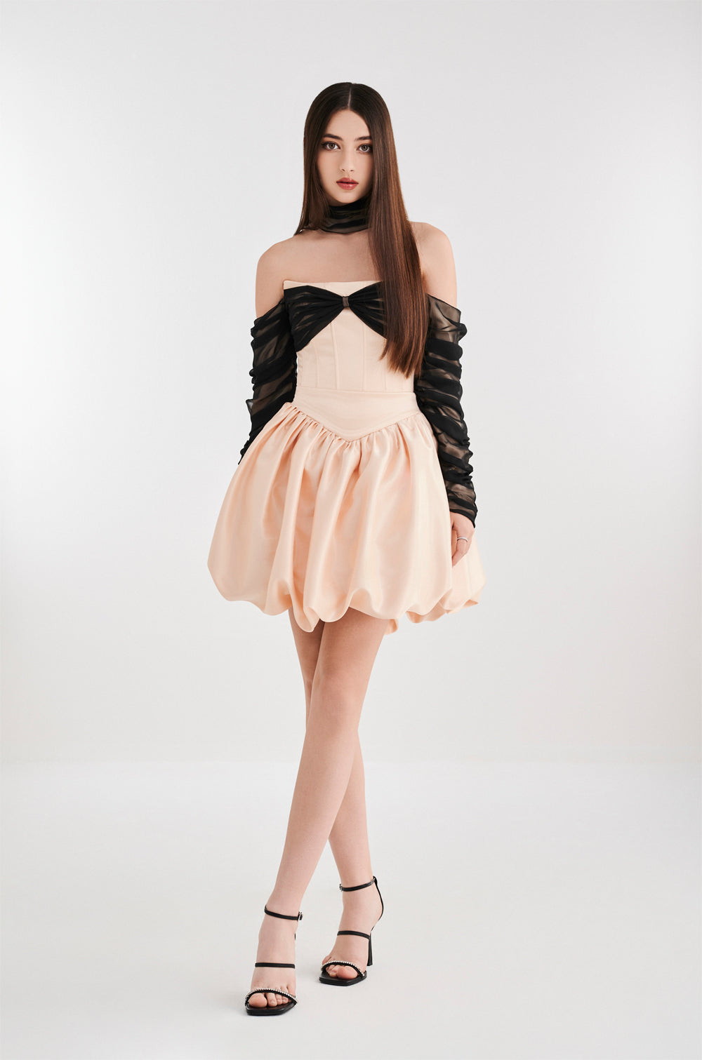 Chiffon Dress With Long Sleeve