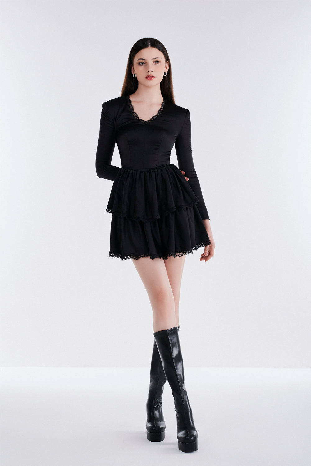 Long Sleeve Tiered Dress