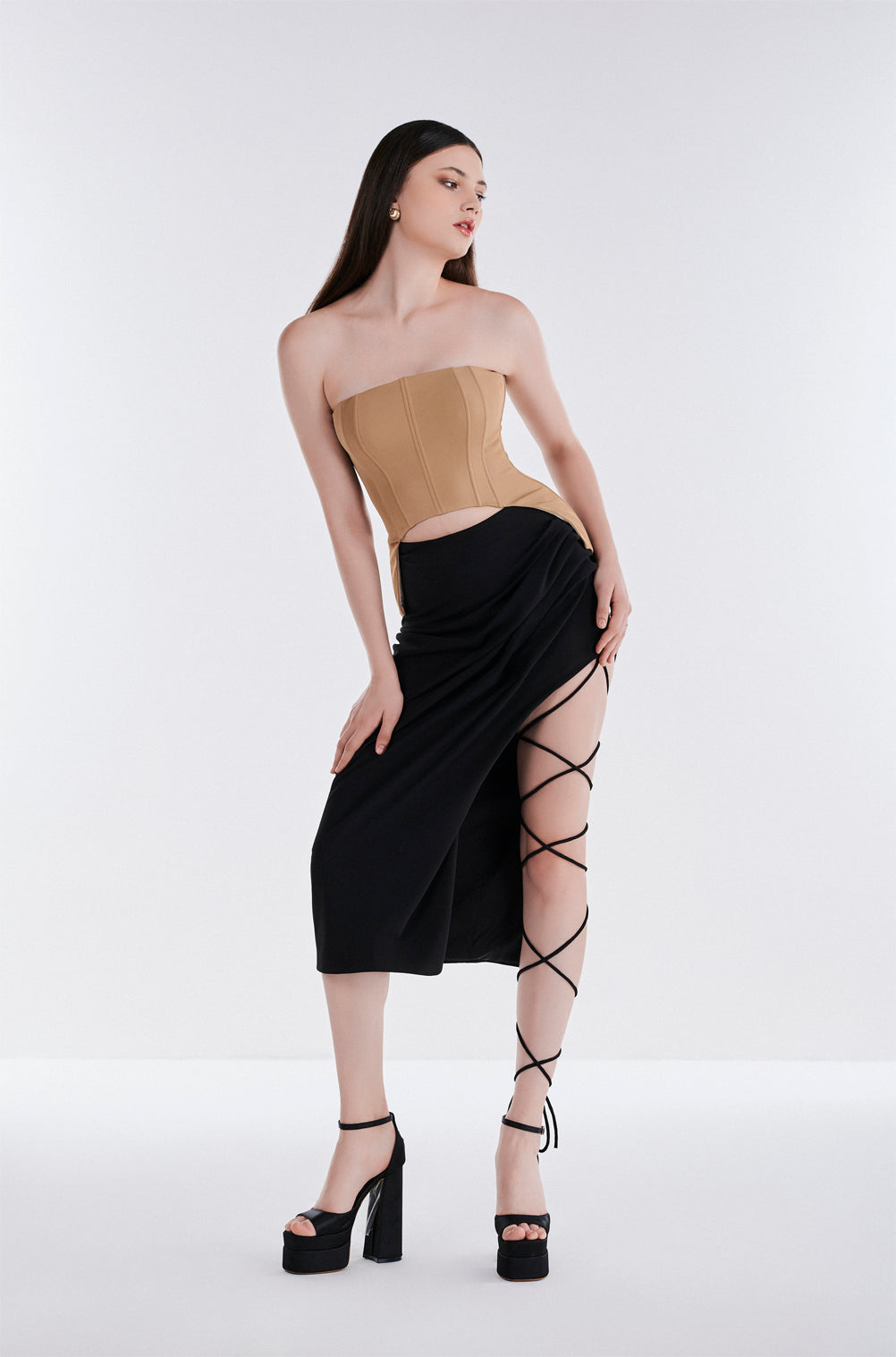 Set Of Tube Top And Split Skirt