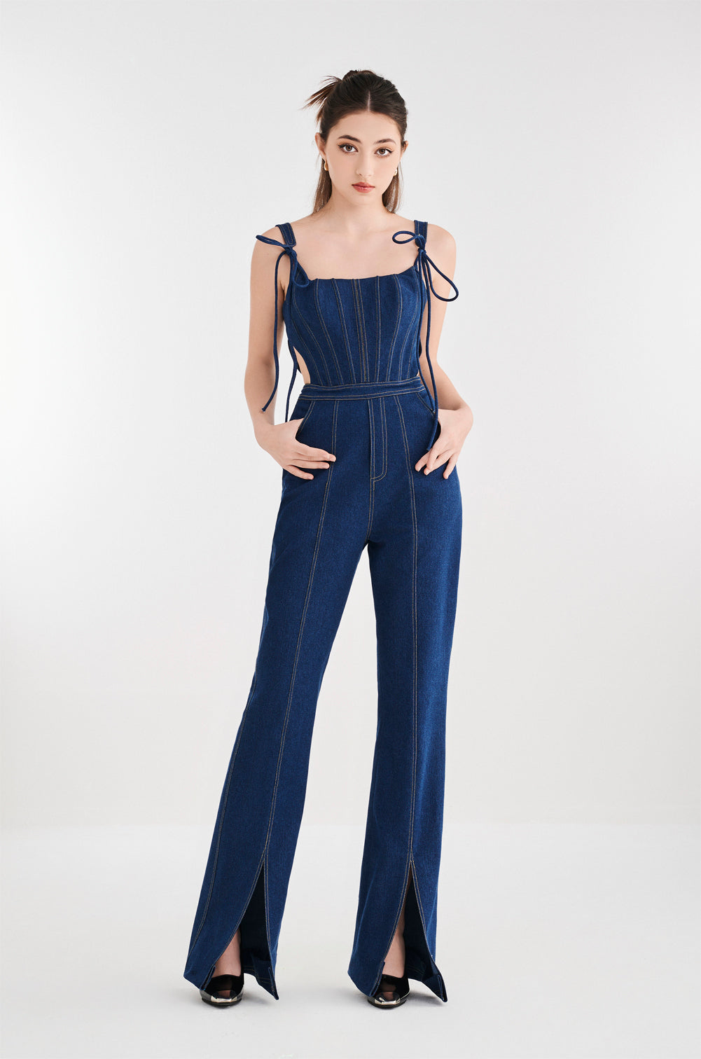 Flared Jeans Jumpsuit