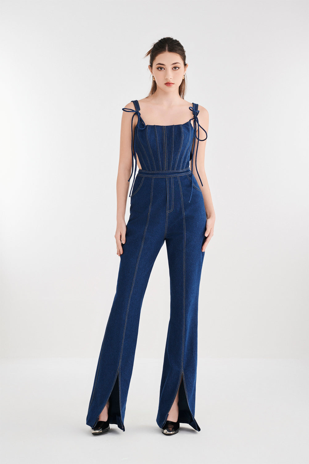 Flared Jeans Jumpsuit