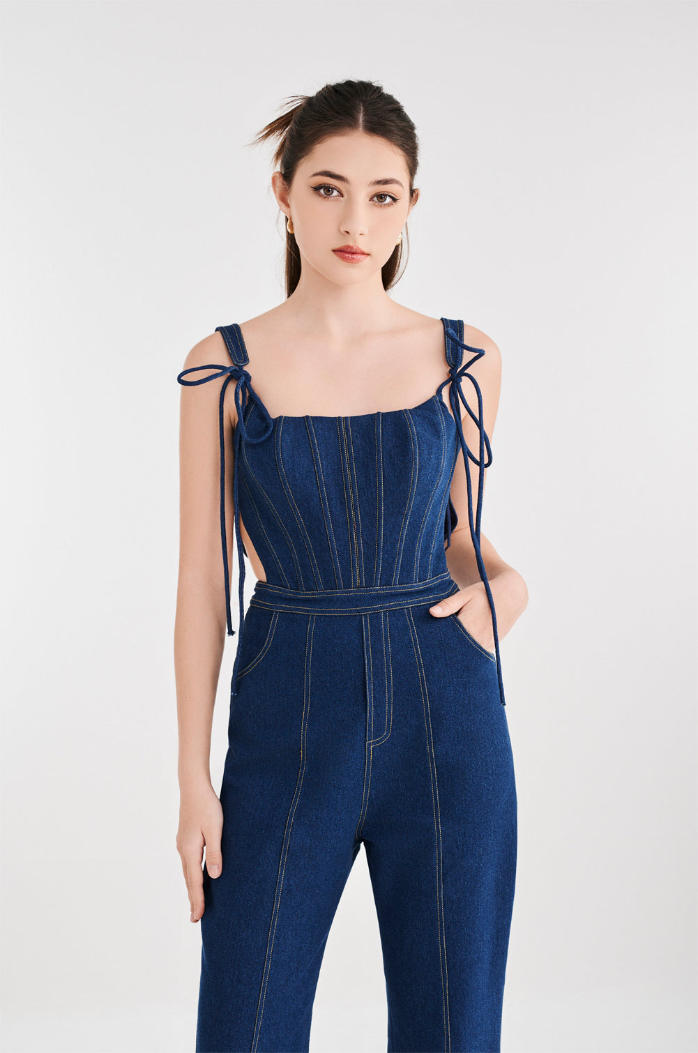 Flared Jeans Jumpsuit