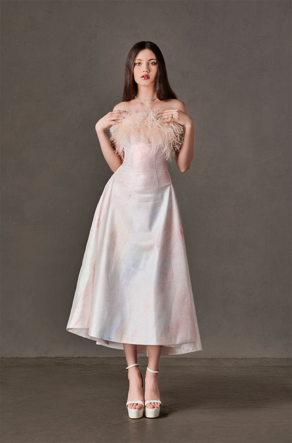 Taffeta Flounce Dress