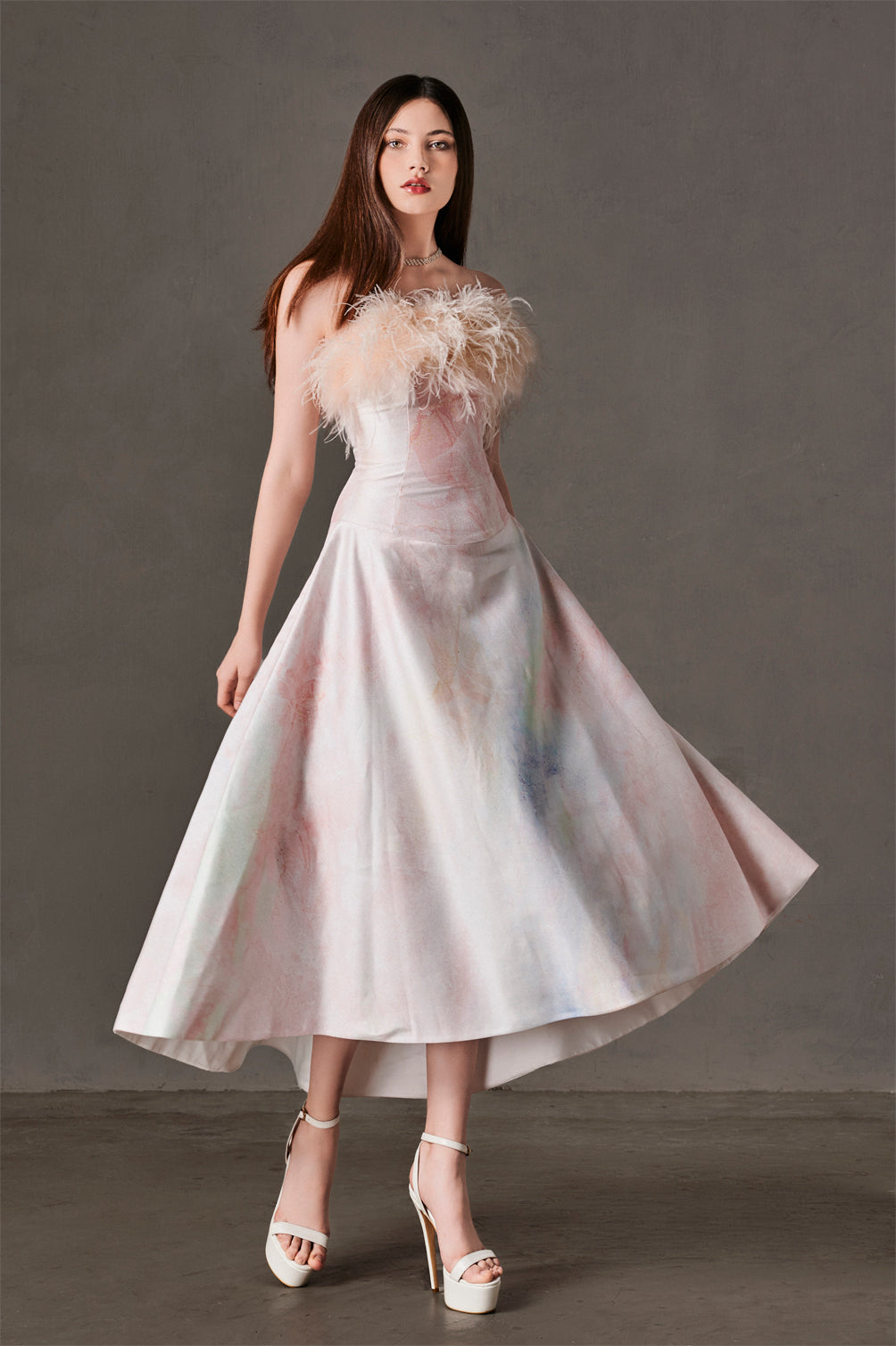 Taffeta Flounce Dress