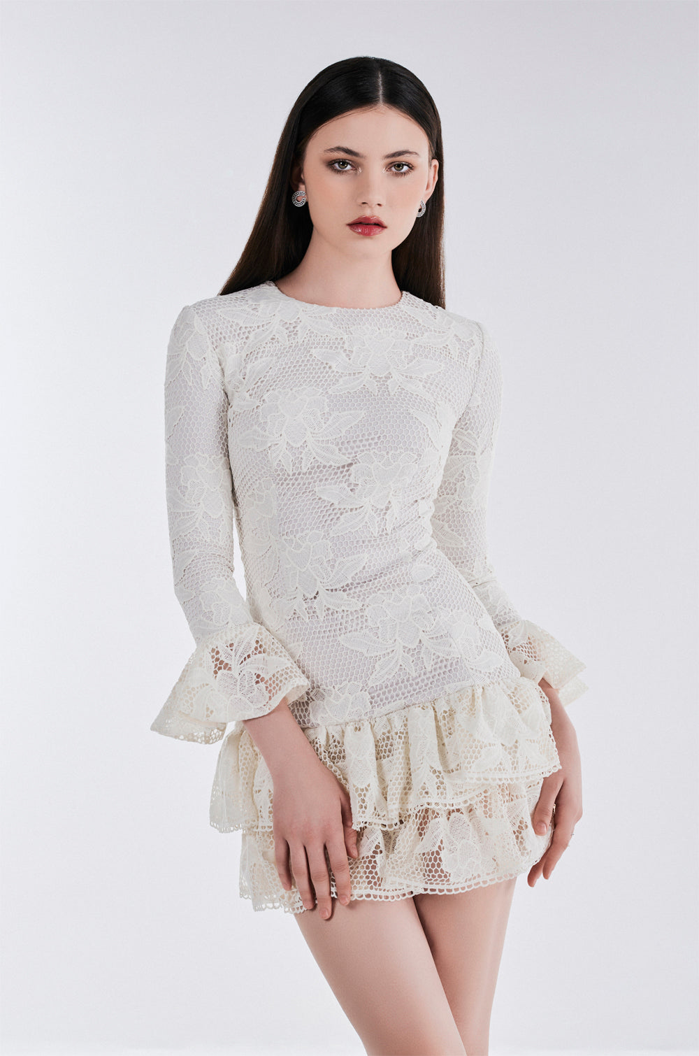 Flare Sleeve Lace Dress