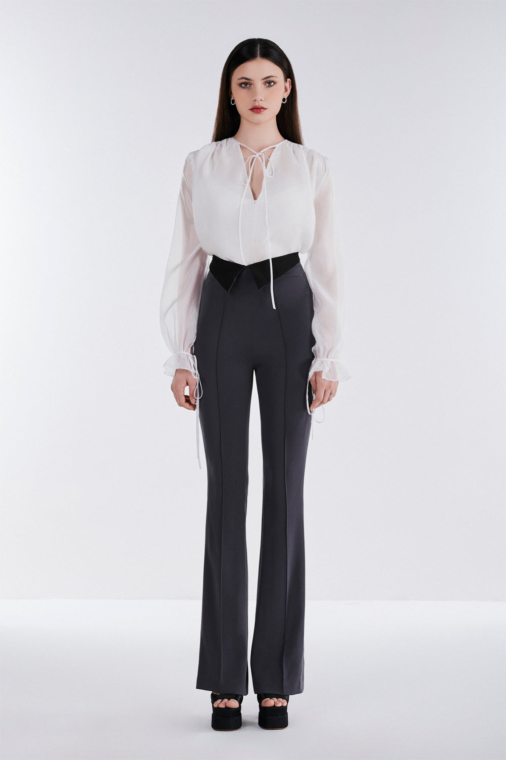 Set Of Long Sleeves Top And Flared Pants