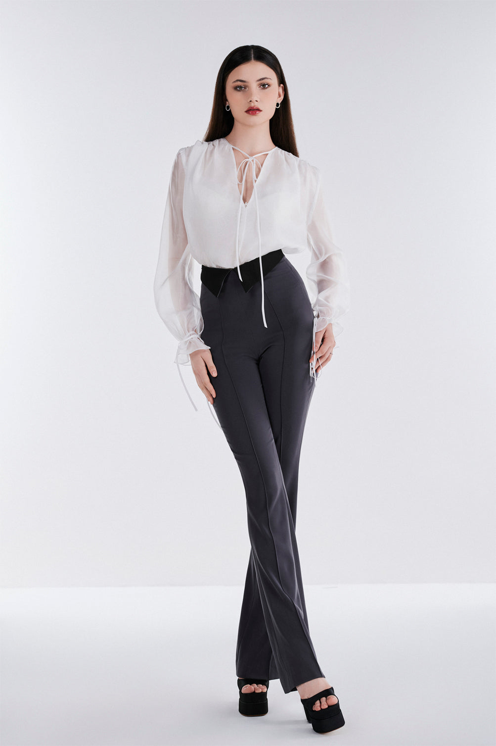 Set Of Long Sleeves Top And Flared Pants